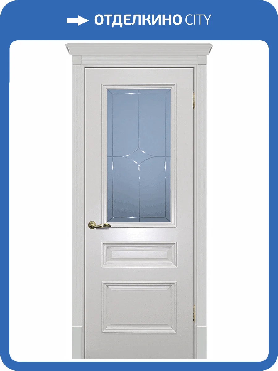 Межкомнатная дверь эмаль Текона СМАЛЬТА 06, остеклённая, слоновая кость 900x2000 фото 2