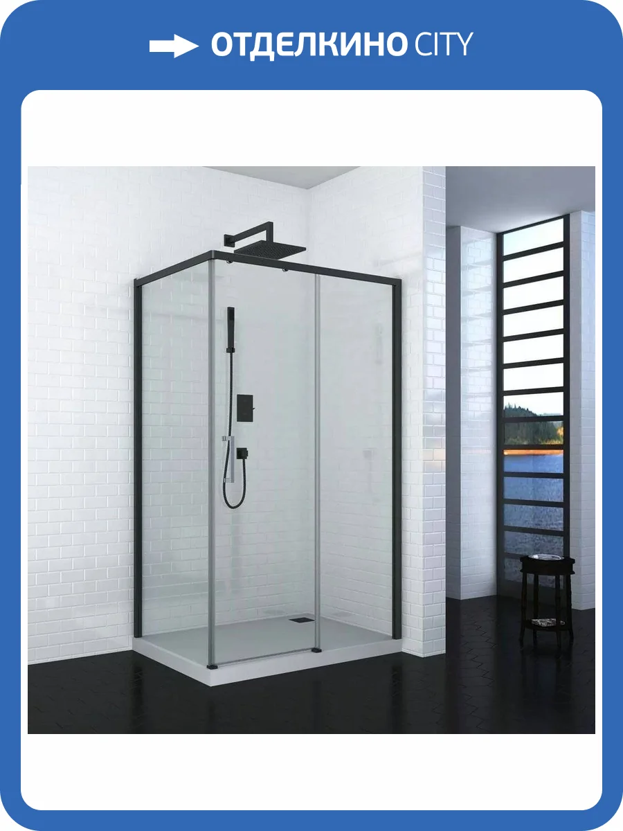 Душевой уголок Cerutti Spa Vito 110B R 110х80, профиль черный фото 4