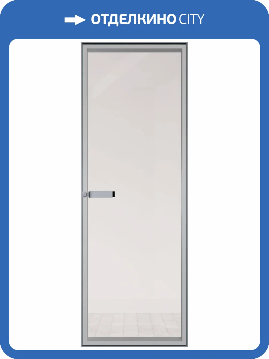 Межкомнатная дверь Profil Doors 1 AGN цвет профиля Серебро, стекло безопасное 4 мм прозрачное 600x2000 фото 2