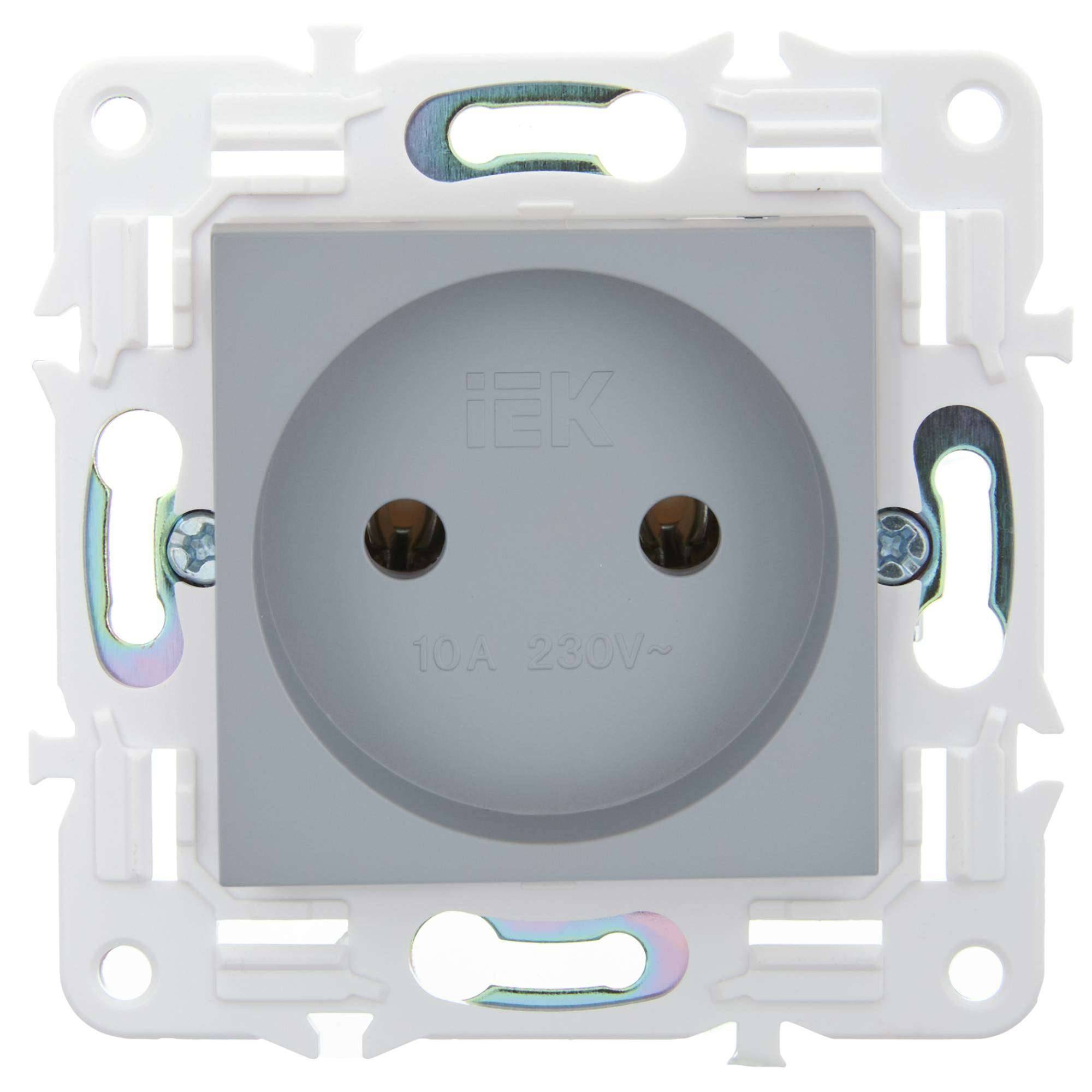 Розетка 1-местная IEK Skandy SK-R10-10-K03 серый фото 3