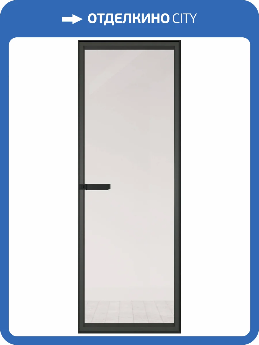 Межкомнатная дверь Profil Doors 1 AGN цвет профиля Черный, стекло безопасное 4 мм прозрачное 700x2000 фото 2