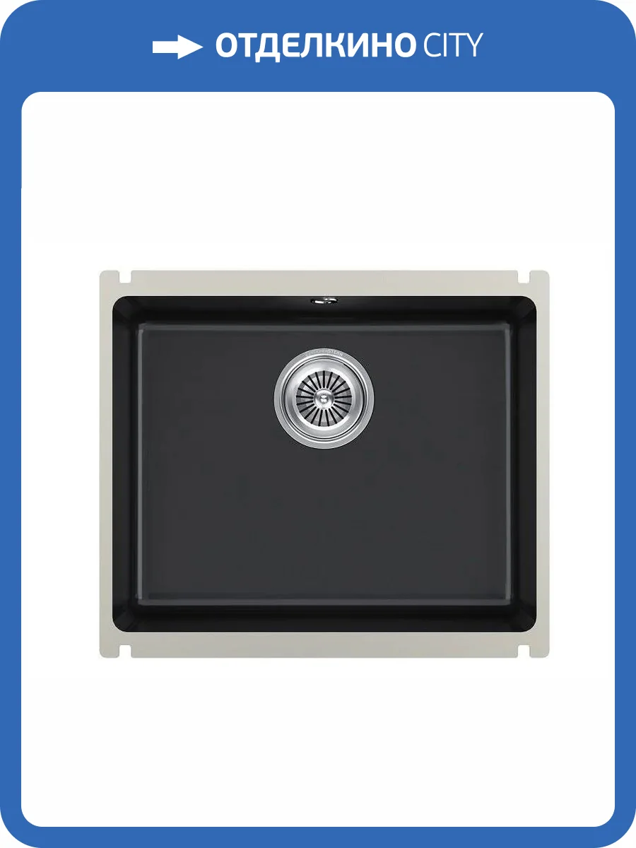 Мойка кухонная Kuchenstern Subkeram 60 301KB30 Keraplus, керамический черный фото 3