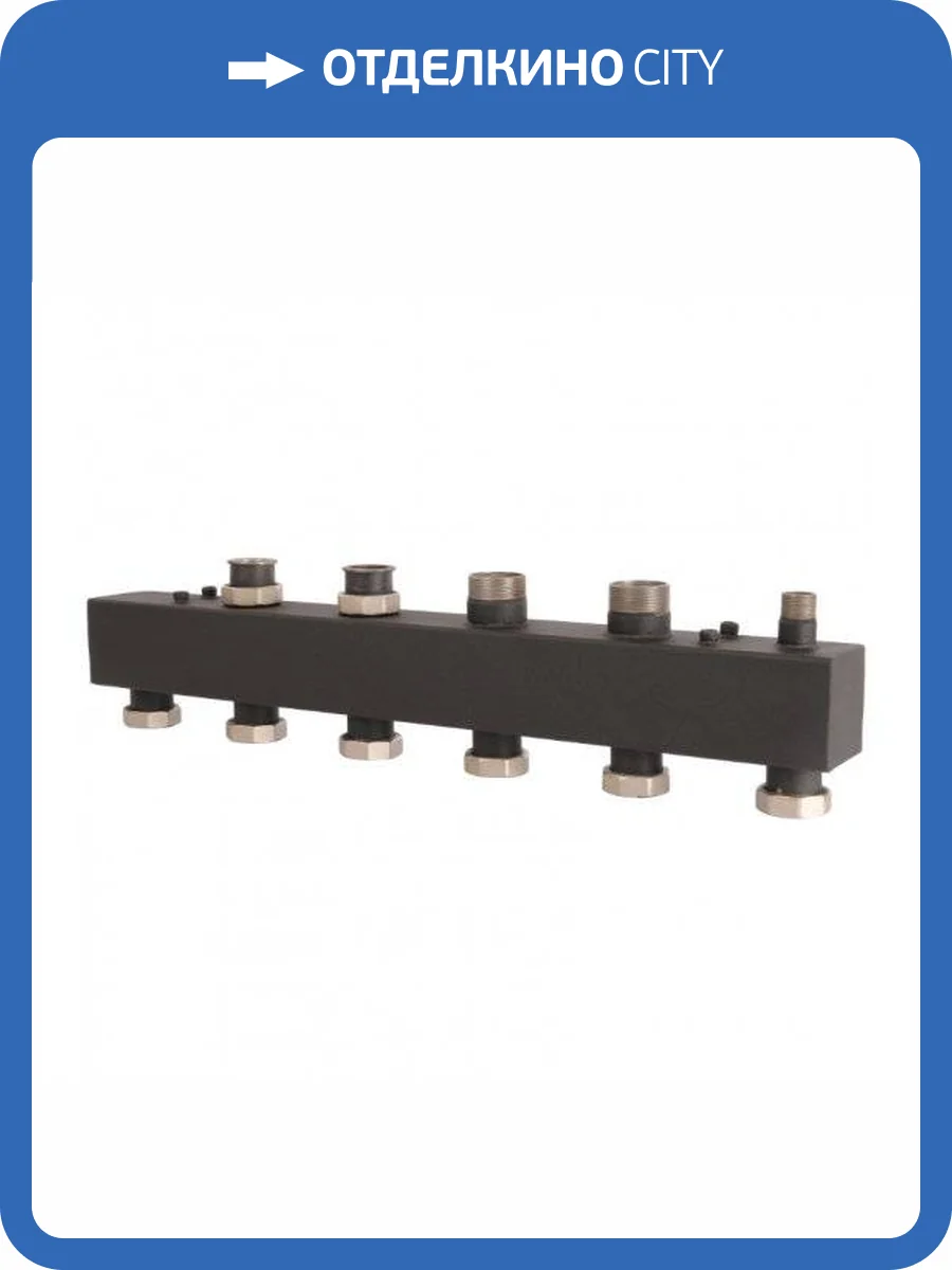 Стальной распределительный коллектор Rommer 3(4) отопительных контура 1 1/2 x 1 1/2 фото 5