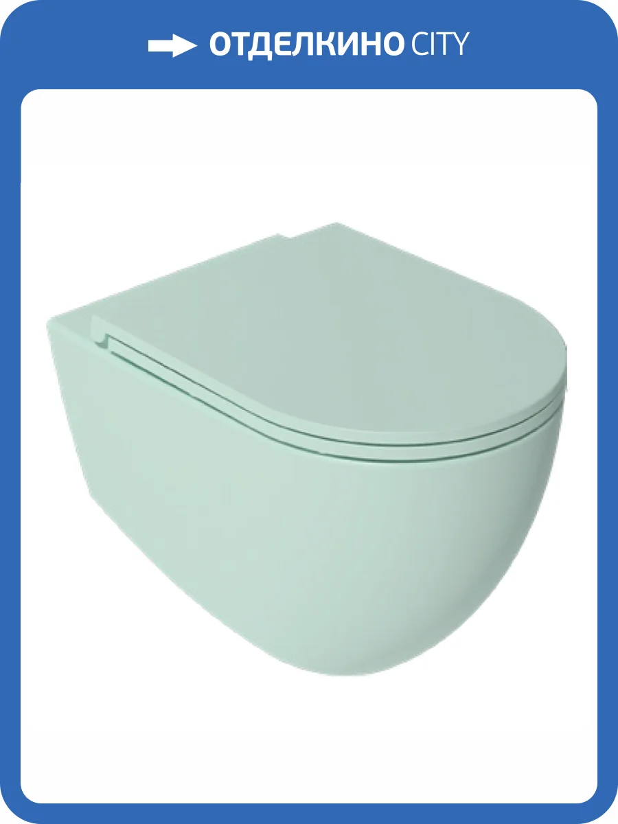 Унитаз подвесной Isvea Infinity 10NF02001SV-2T мятно-зеленый матовый фото 6