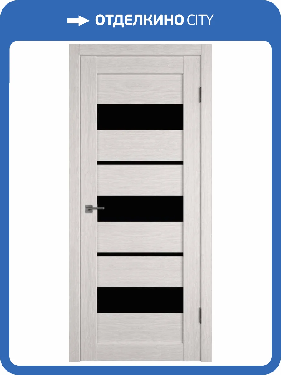 Межкомнатная дверь Владимирская Фабрика Дверей Atum 23 Bianco стекло Black Gloss 900x2000 фото 2