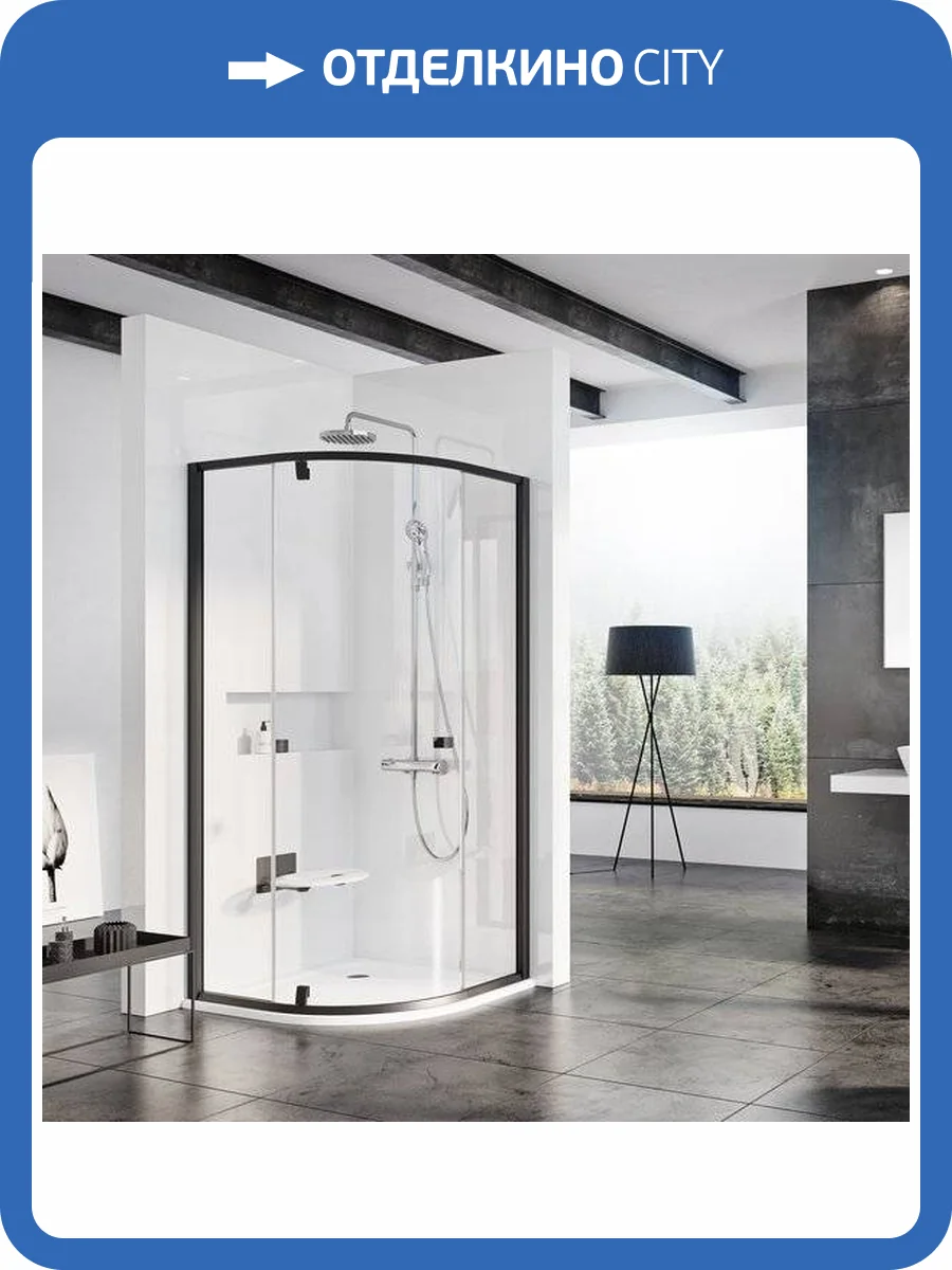 Душевой уголок Ravak PSKK3-90 Transparent, профиль черный фото 5