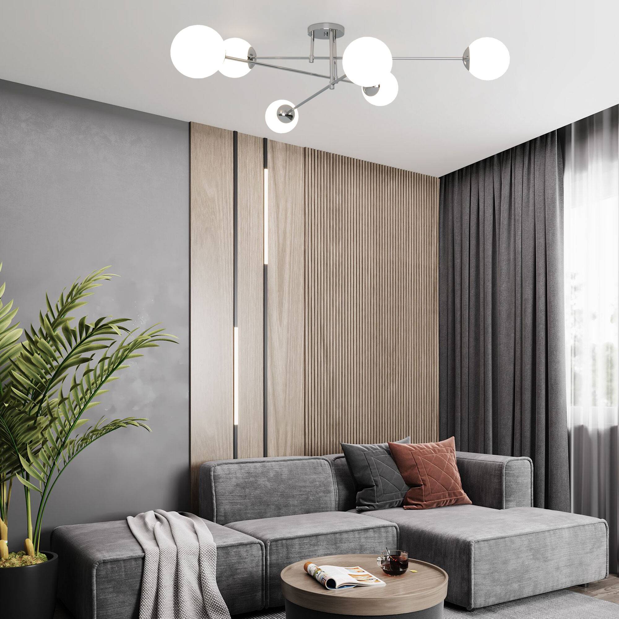 Потолочный светильник Eurosvet Netz 30181/6 хром Smart фото 6