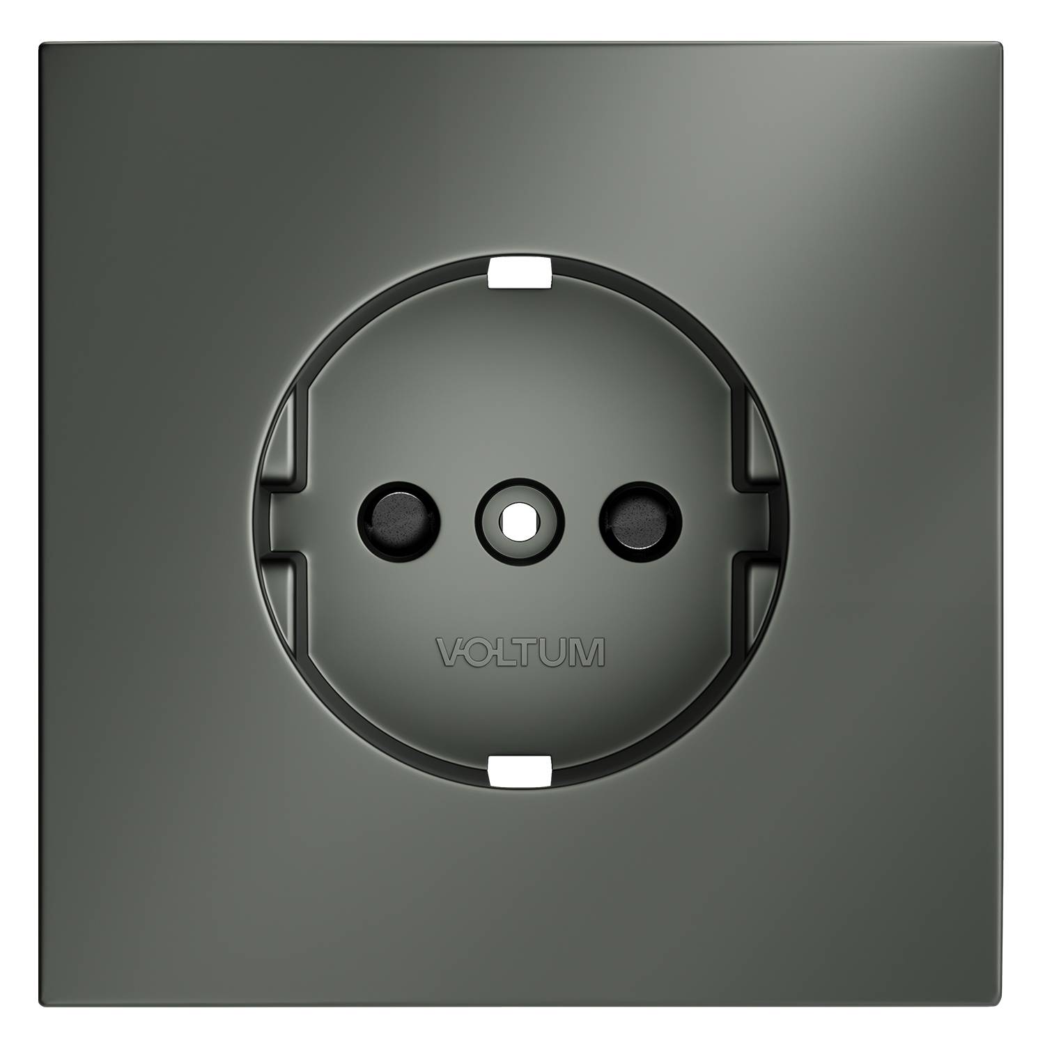 Лицевая панель для розетки с заземлением и шторками Voltum S70 VLS000706 титан фото 2