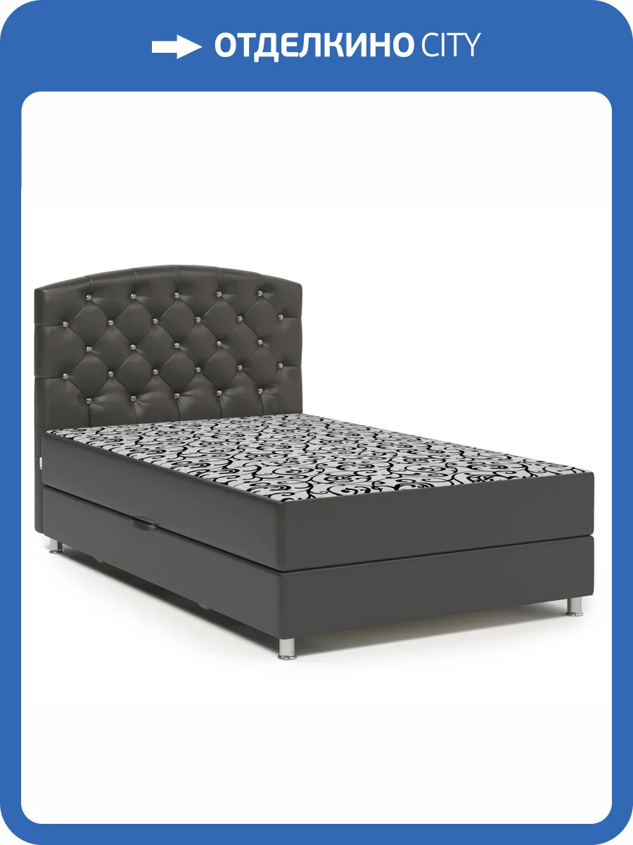 Кровать-тахта Шарм-Дизайн Премиум Люкс 104210827 160x198 экокожа шоколад и узоры фото 5