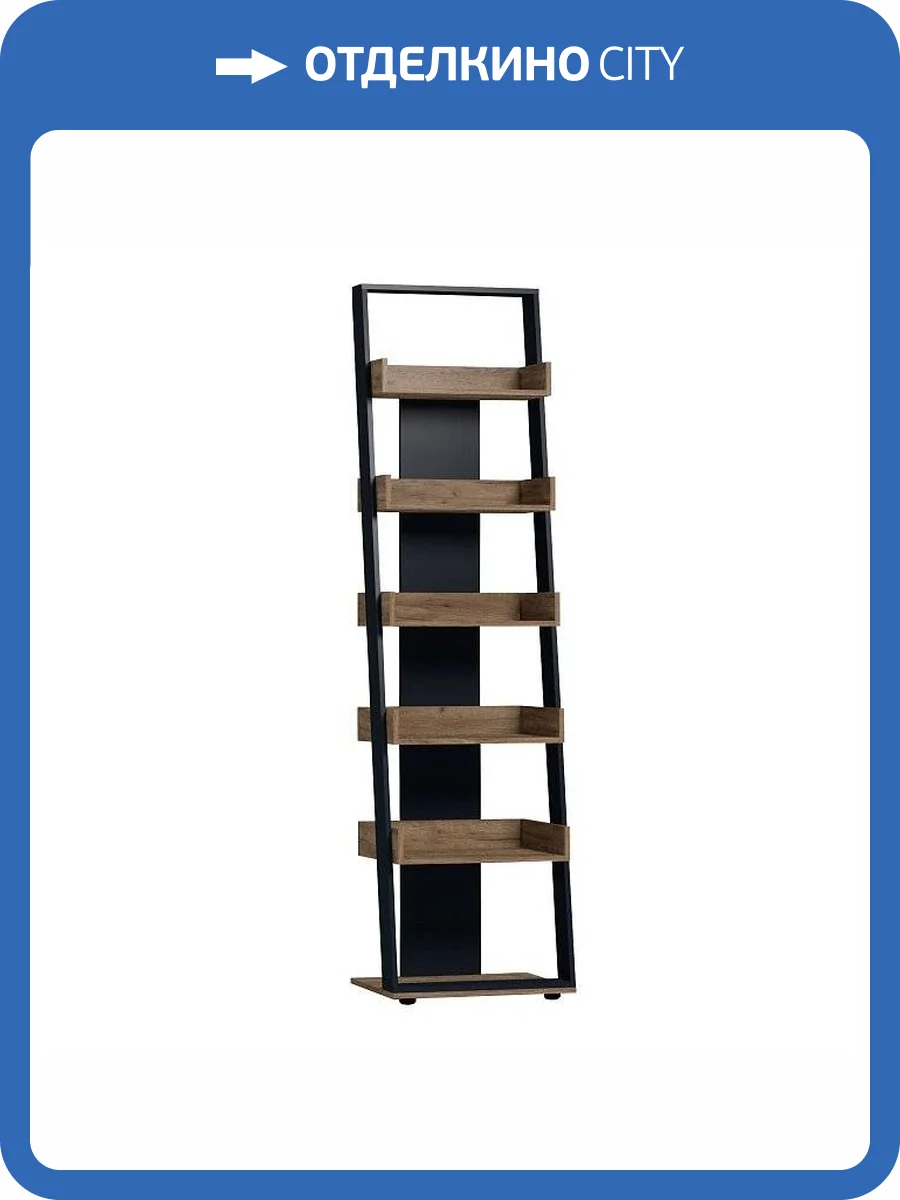 Стеллаж ГЛАЗОВ МЕБЕЛЬ Nature 00-00016074 95 Дуб табачный Craft-Черный фото 2