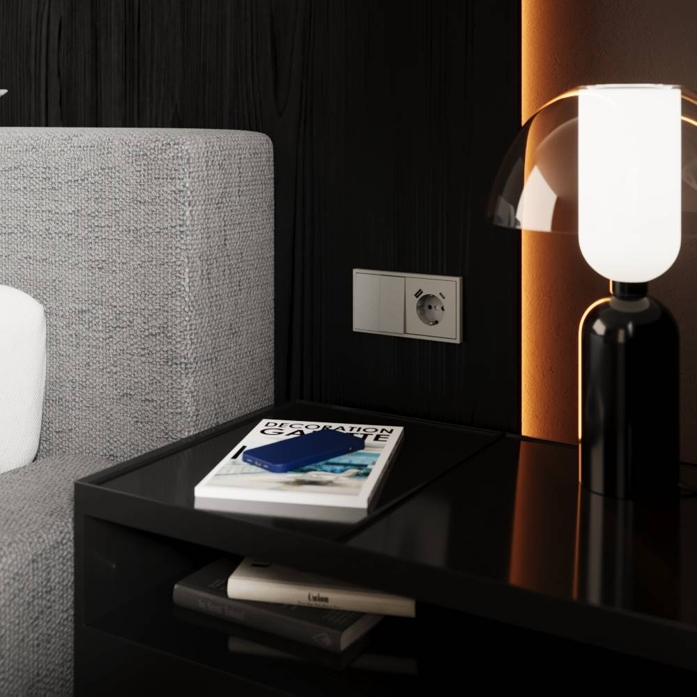 Выключатель 2-клавишный перекрестный Voltum S70 VLS020505 сталь фото 6