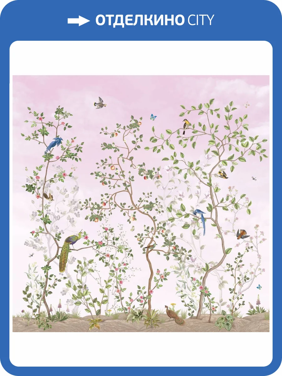 Фреска Ortograf Chinoiserie 33949 Blooming garden pink Сахара FS фото 2