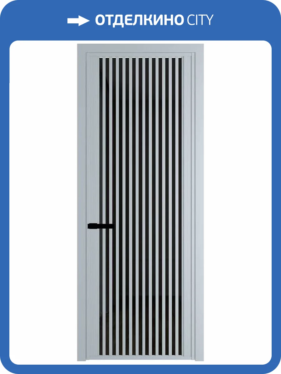 Межкомнатная дверь Profil Doors 3 AGP цвет профиля Серебро, стекло безопасное 6 мм черное тонированное 600x2000 фото 2