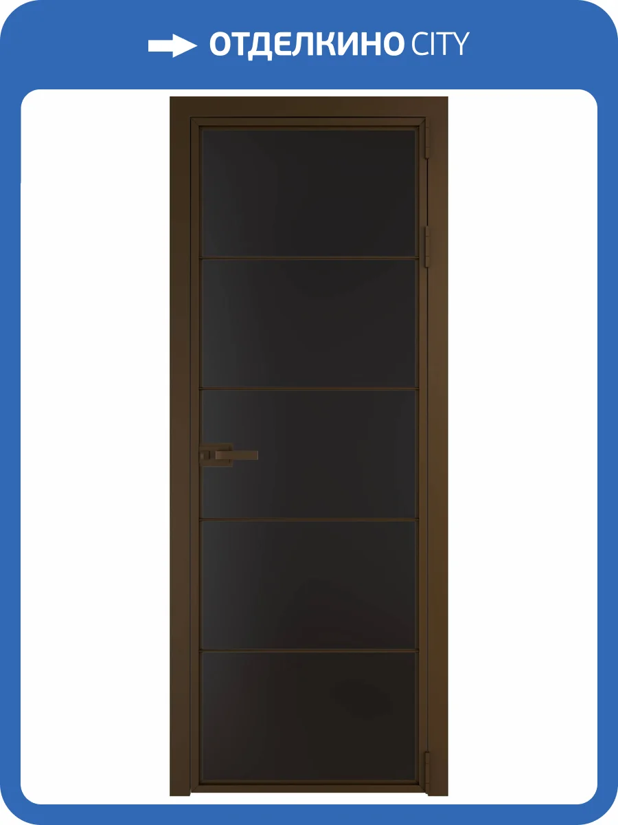 Межкомнатная дверь Profil Doors 5 AX цвет профиля Деорэ, стекло безопасное 6 мм монохром черный 800x2000 фото 2