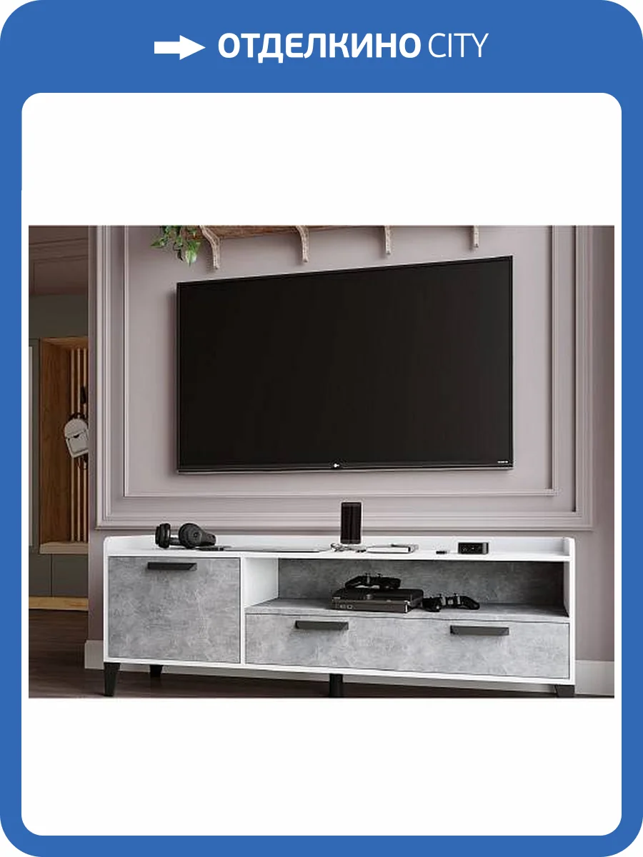 Тумба под ТВ ТЭКС Парус 00-00142954 белый фото 2