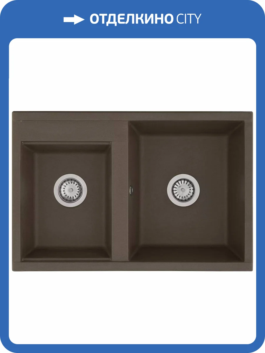 Мойка кухонная AQUATON Делия 78 DBL кофе фото 5