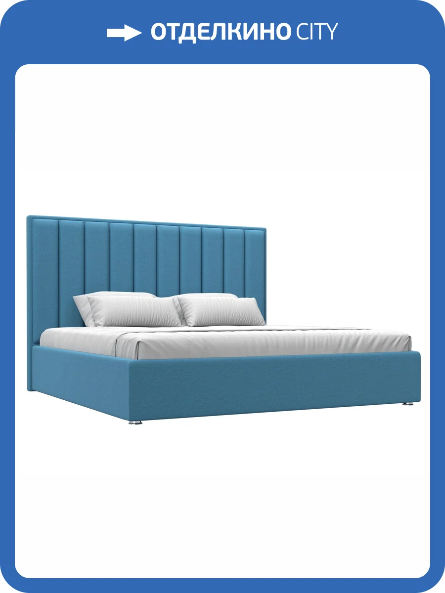 Интерьерная кровать Лига Диванов Афродита 123589 амур голубой, рогожка 200x200 фото 7