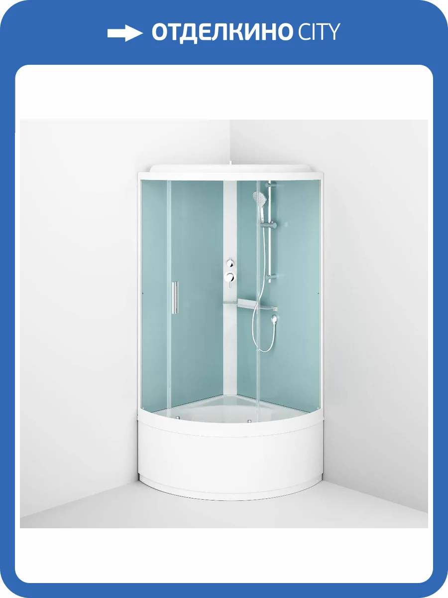 Душевая кабина AM.PM X-Joy W88C-401A-090WT 90x90, четверть круга, высокий поддон, профиль белый, стекло прозрачное фото 7