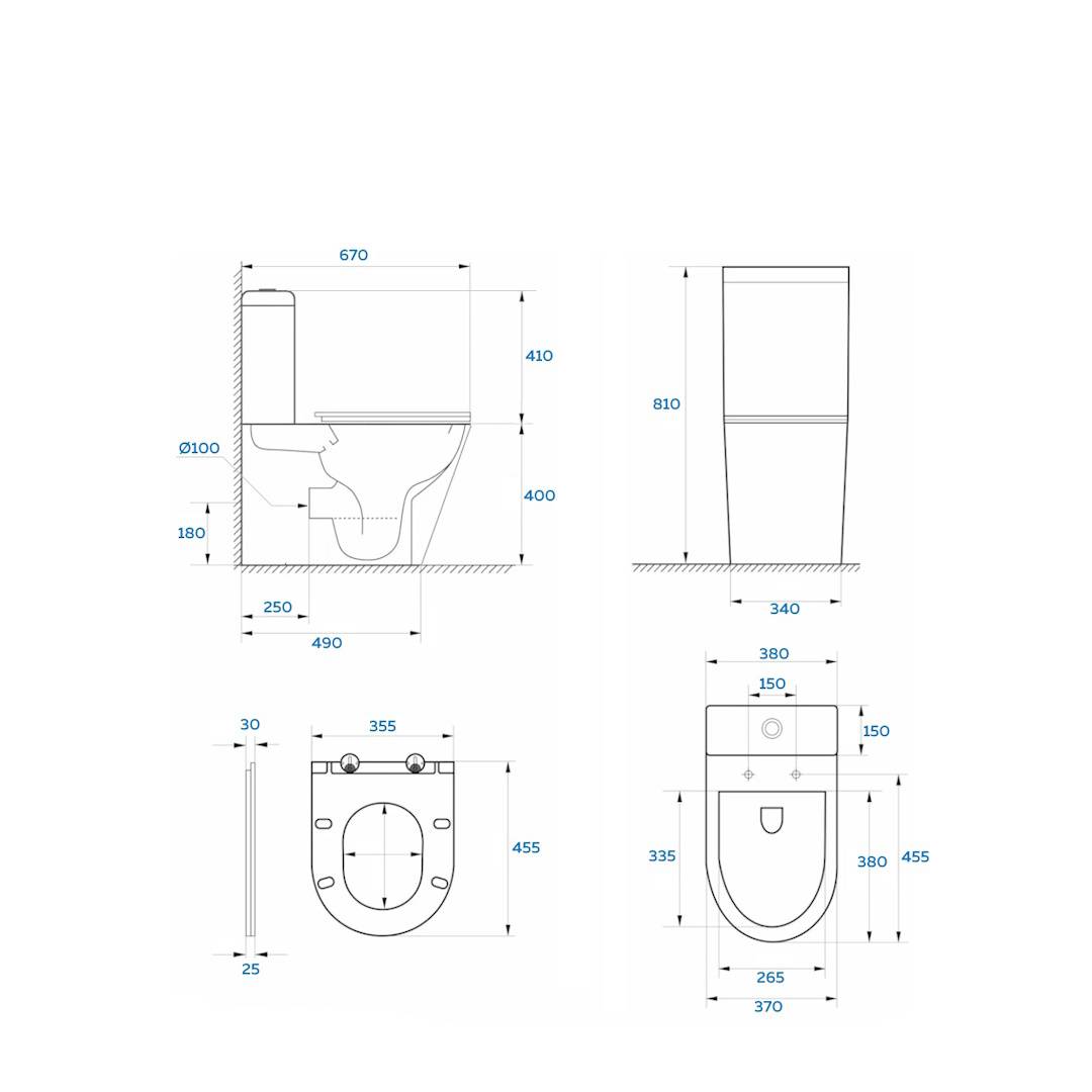 Унитаз-моноблок Watersense Milana Vortex W00746 безободковый, сиденье микролифт фото 7
