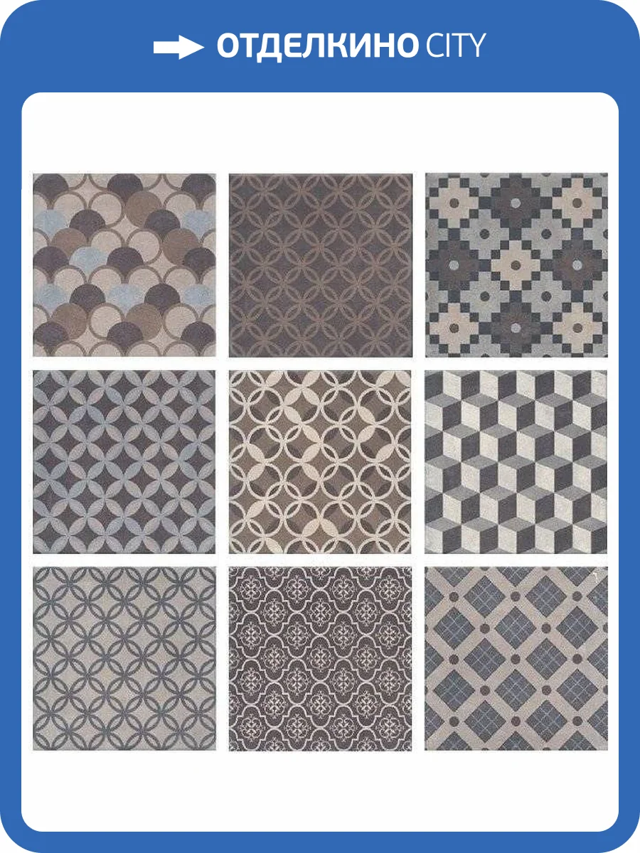 Керамогранит Kerama Marazzi Карнаби-стрит SG1577N Серый Орнамент 20x20 фото 3