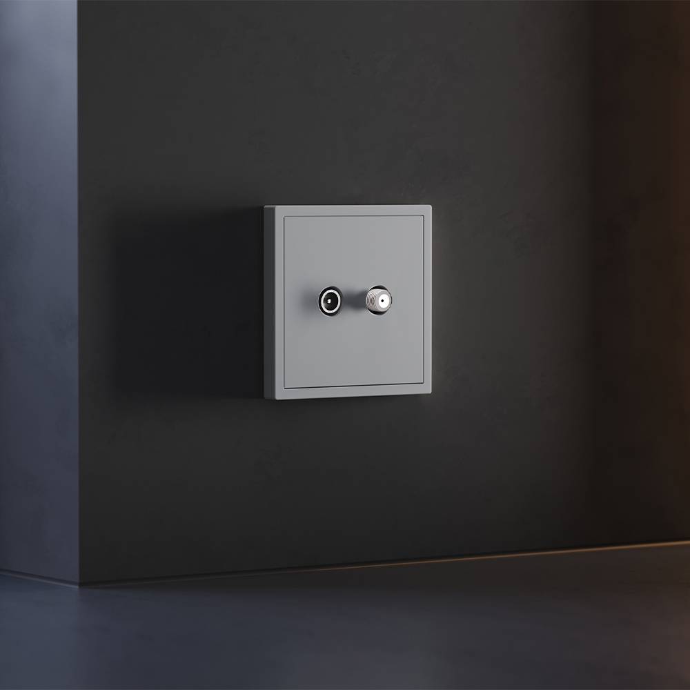 Лицевая панель для двойной ТВ розетки Voltum S70 VLS001616 серый фото 4