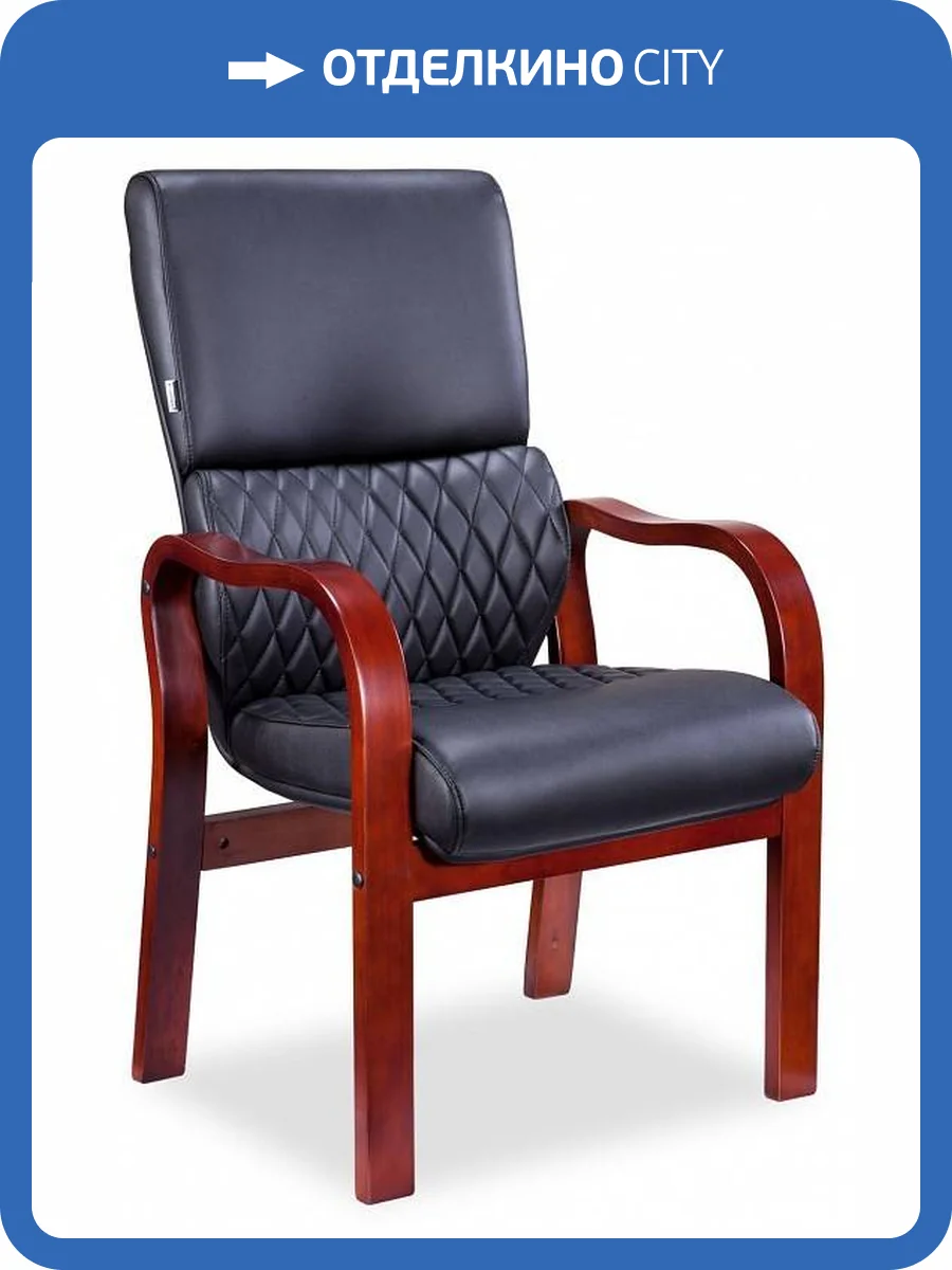 Кресло Everprof President Wood CF 15986, EP 101 W PU Black Cf Черный фото 5