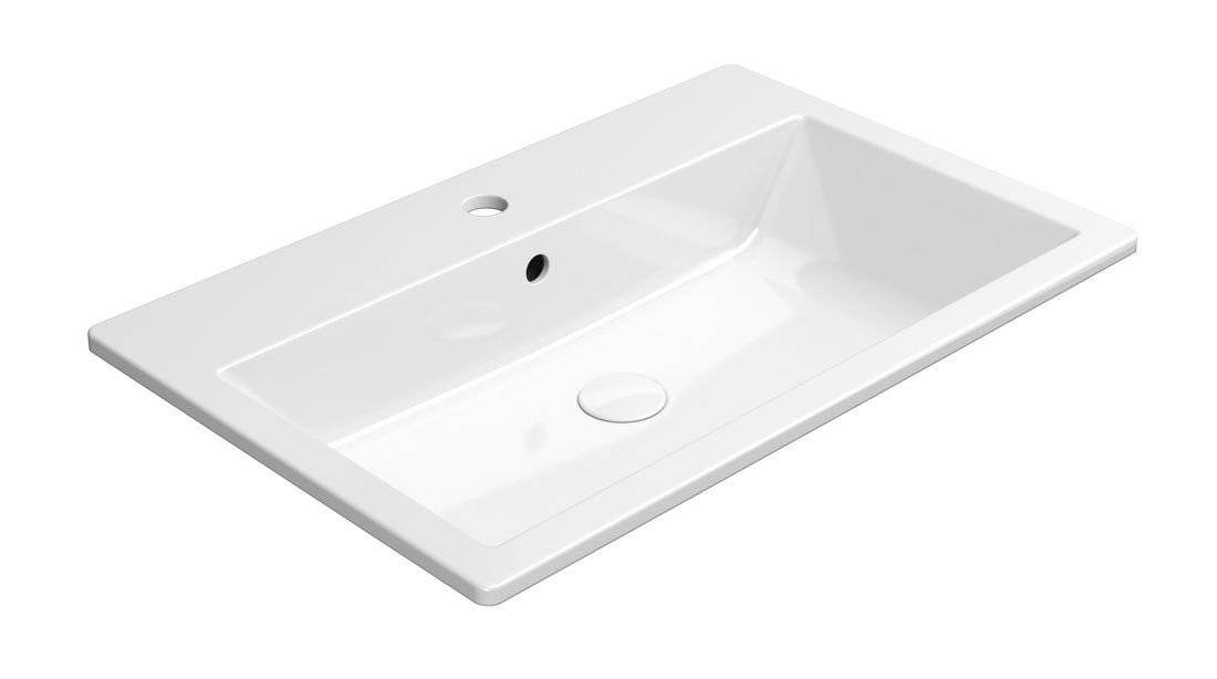 Раковина GSI Kube X 9437111 белый глянцевый, 70x46