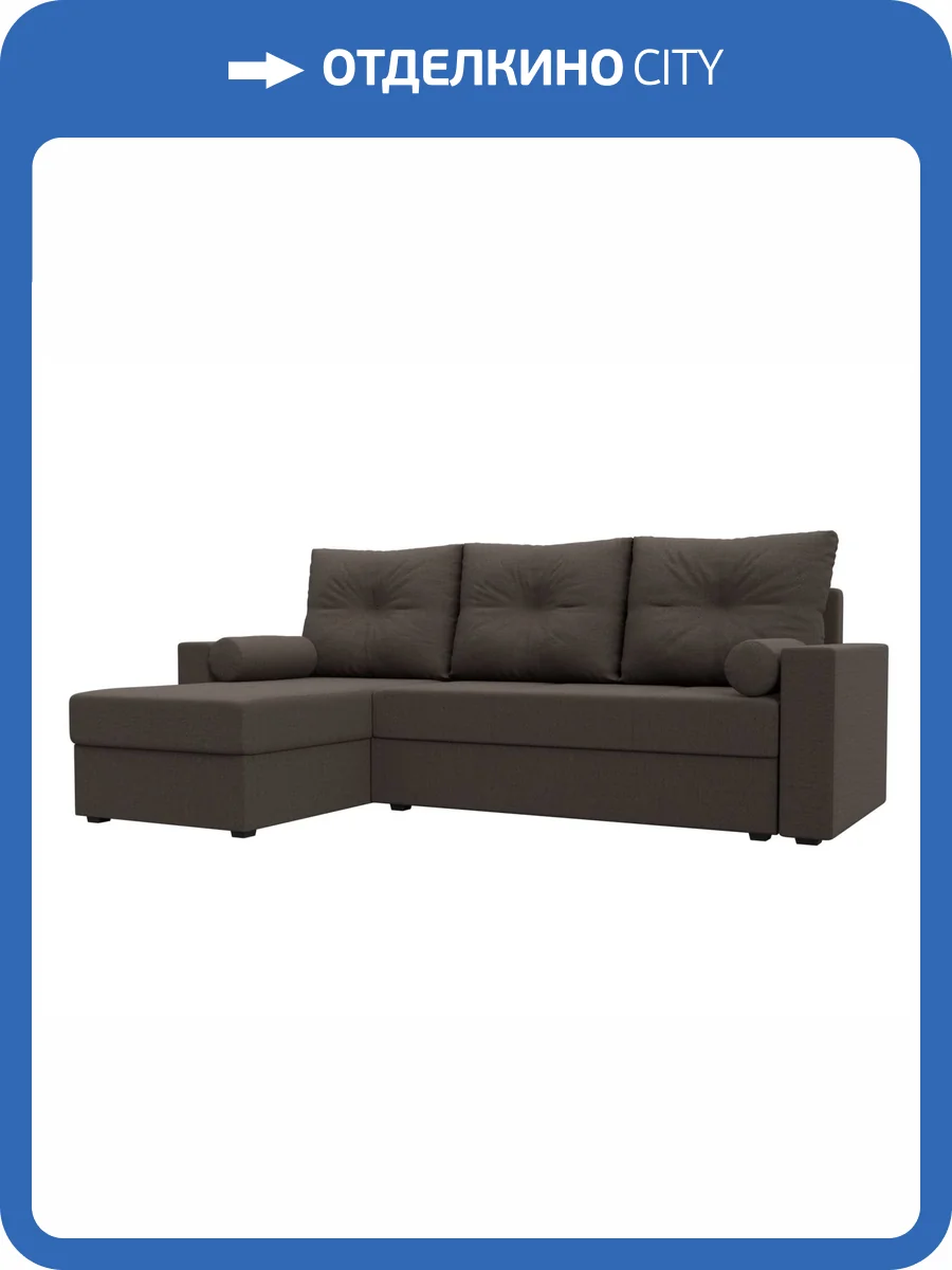 Диван угловой Лига Диванов Верона лайт 125976L амур коричневый, левый угол фото 10