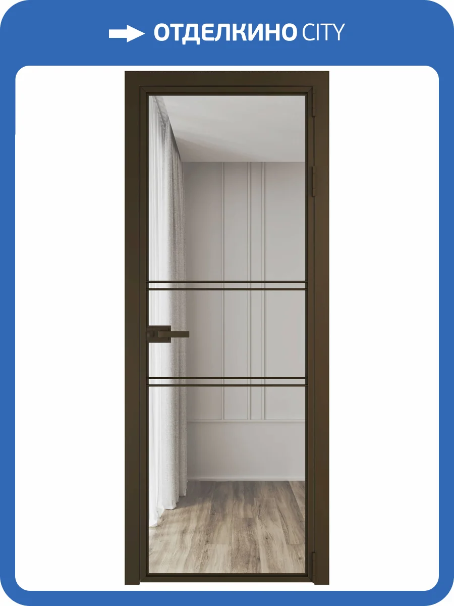 Межкомнатная дверь Profil Doors 2 AX цвет профиля Деорэ, стекло безопасное 6 мм прозрачное 700x2000 фото 2