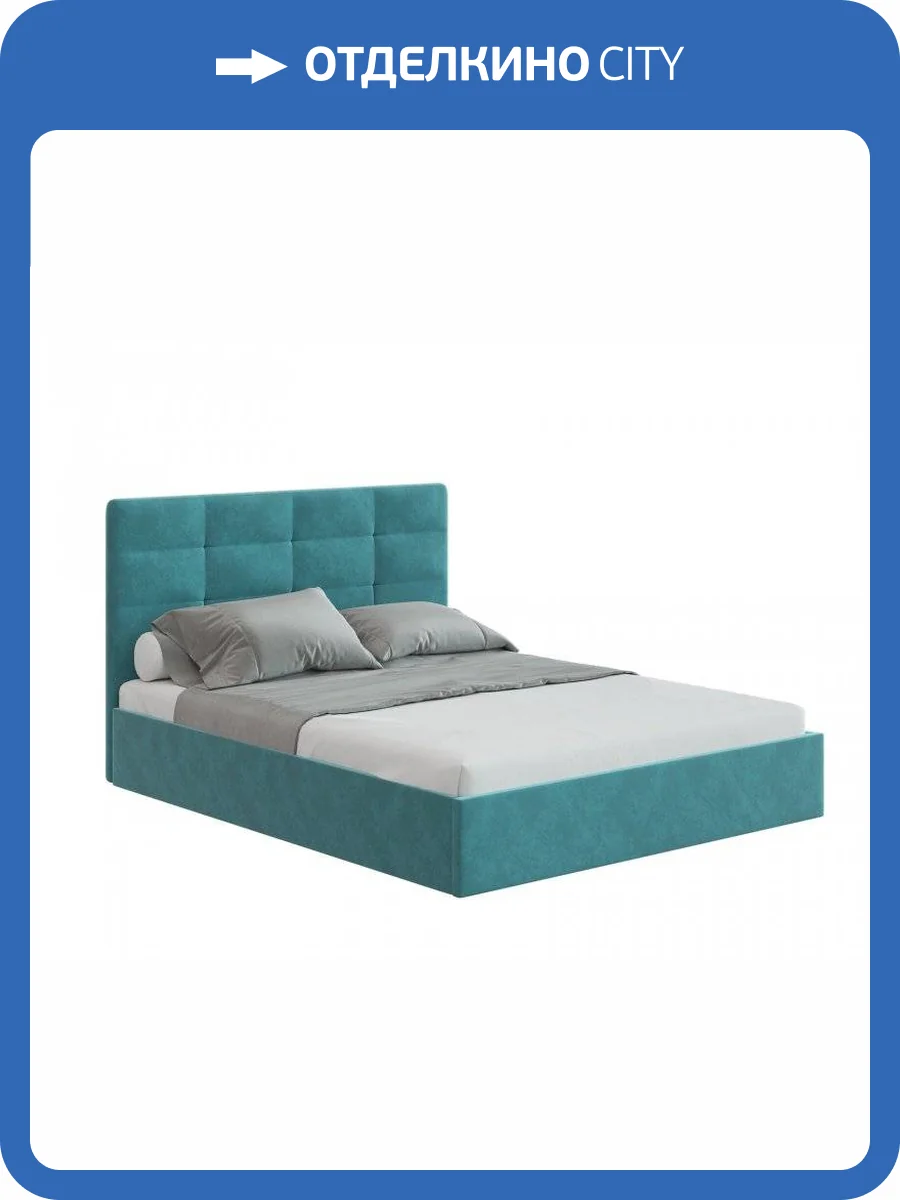 Кровать НК-Мебель Соната 72305109 1600х2000 велюр бирюзовая фото 2
