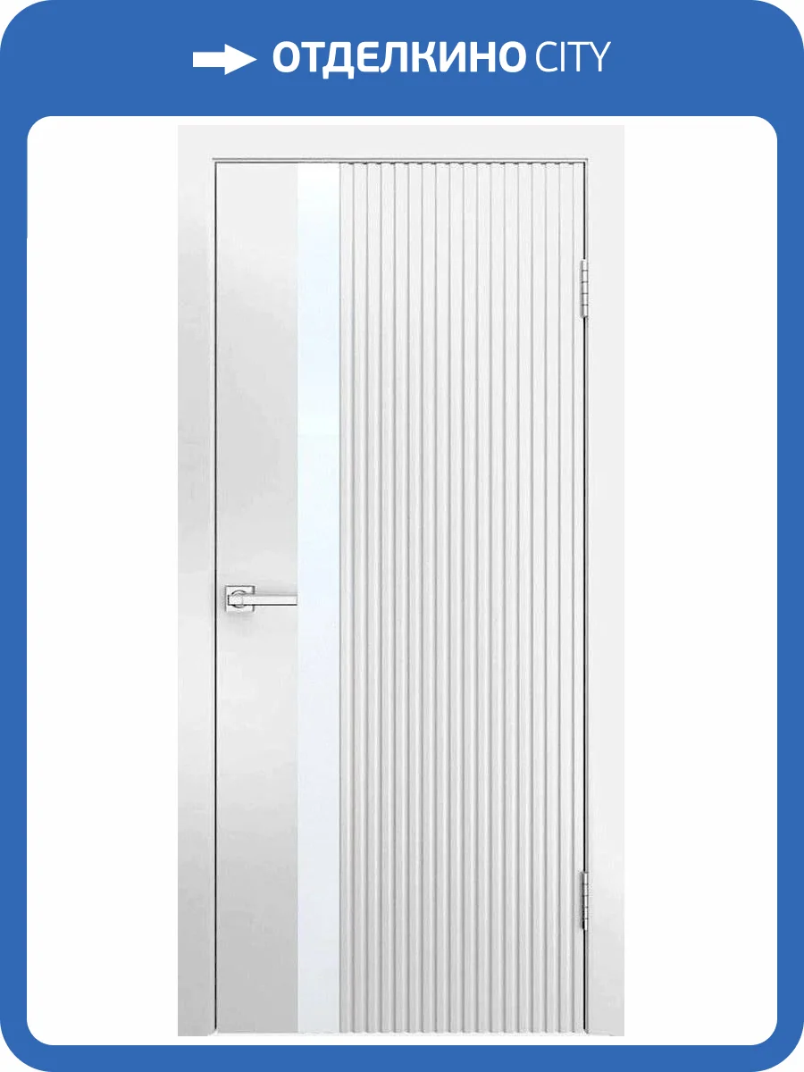 Межкомнатная дверь Шейл Дорс Ультра-1 полотно Белое, стекло белый лакобель 600x2000 фото 2