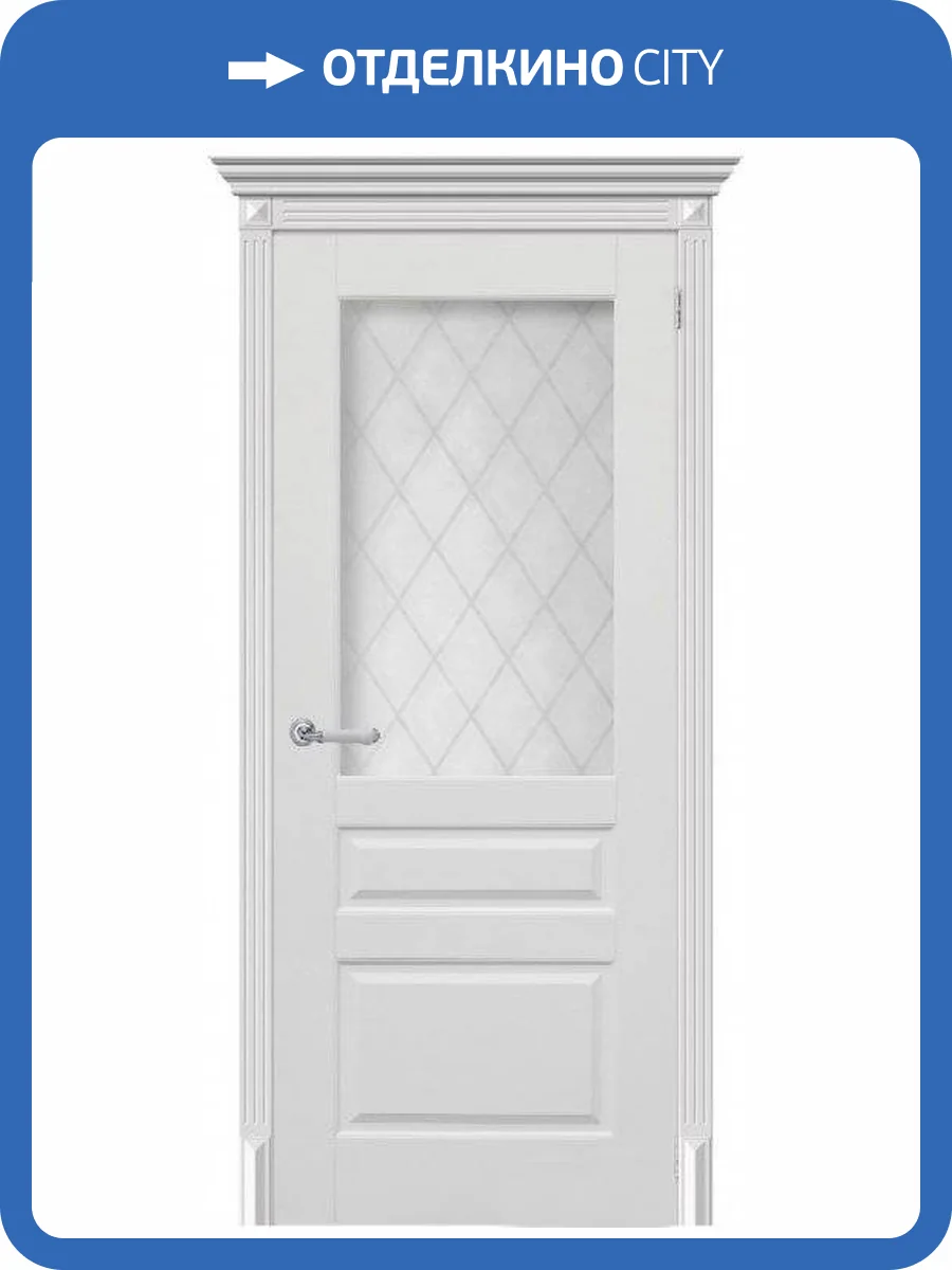 Межкомнатная дверь Verda эмаль Челси, остеклённая, белый 800x2000 фото 2