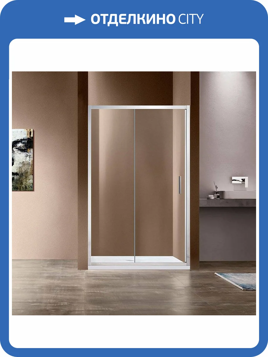 Душевая дверь в нишу Vincea Garda VDS-1G140CL 140 см, профиль хром, стекло прозрачное фото 7