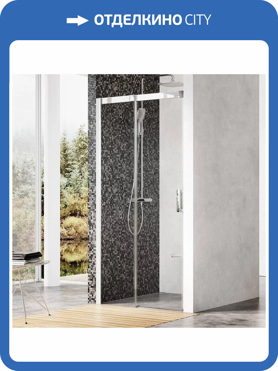 Душевая дверь в нишу Ravak MSD2-120 L Transparent, профиль хром фото 6