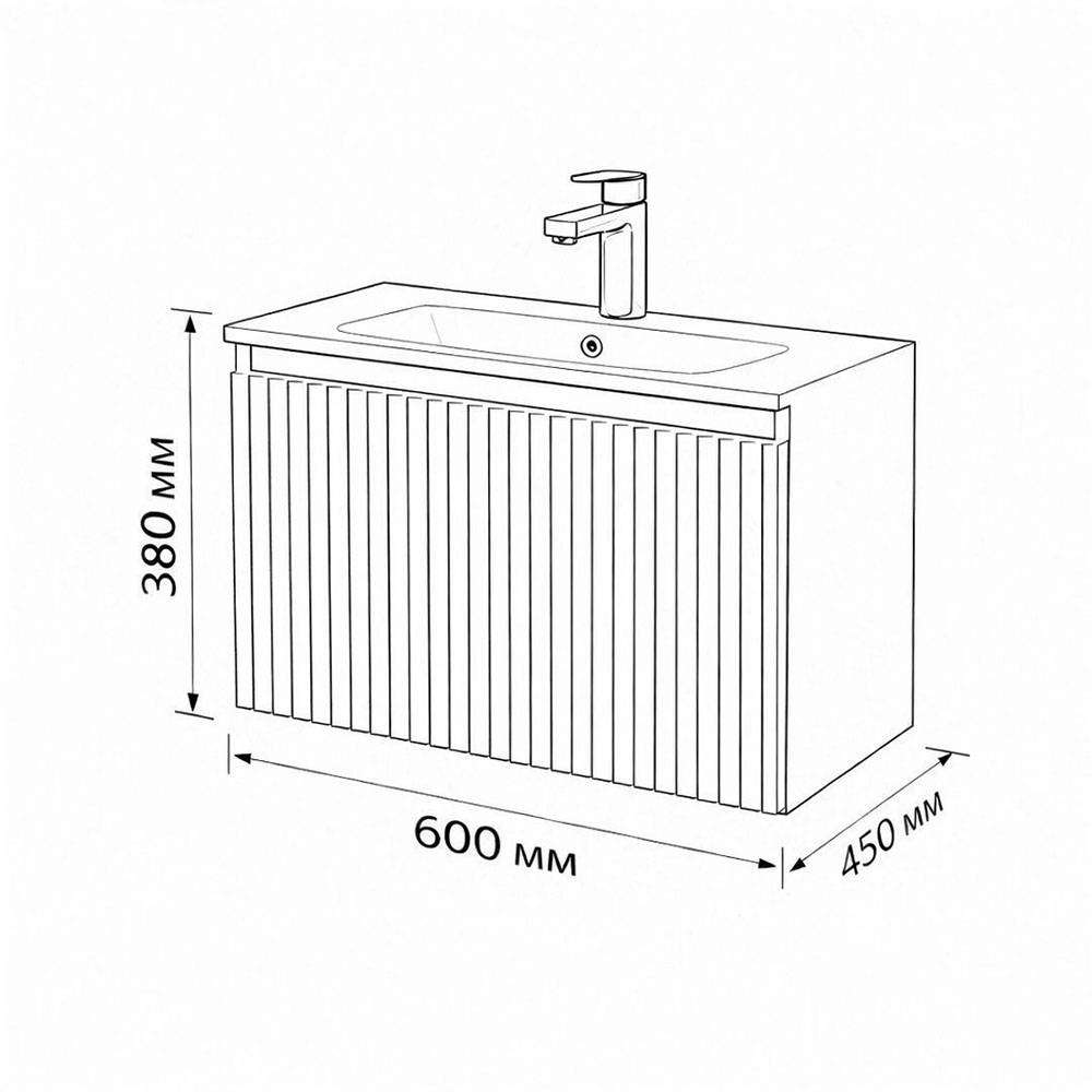 Тумба с раковиной Terminus Vatikan VAT10601703101O серый шёлк, 60x38 фото 3