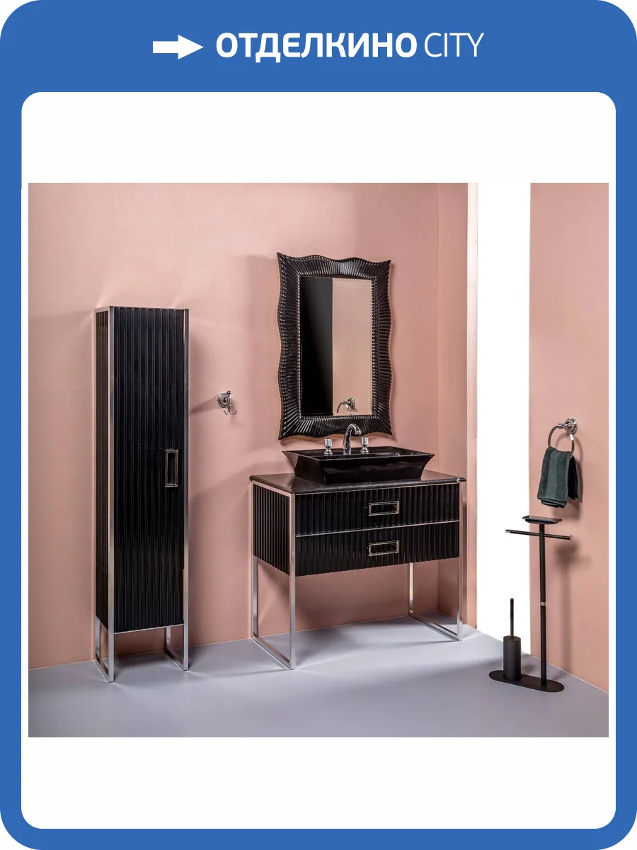 Шкаф-пенал Armadi Art Monaco 868-BCR черный глянец фото 4