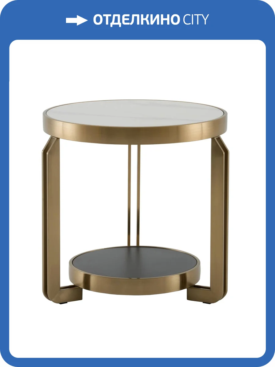 Стол журнальный Stool Group Калисто EET-316-BRCG white/black светлая и темная керамика 55x55x55 фото 9