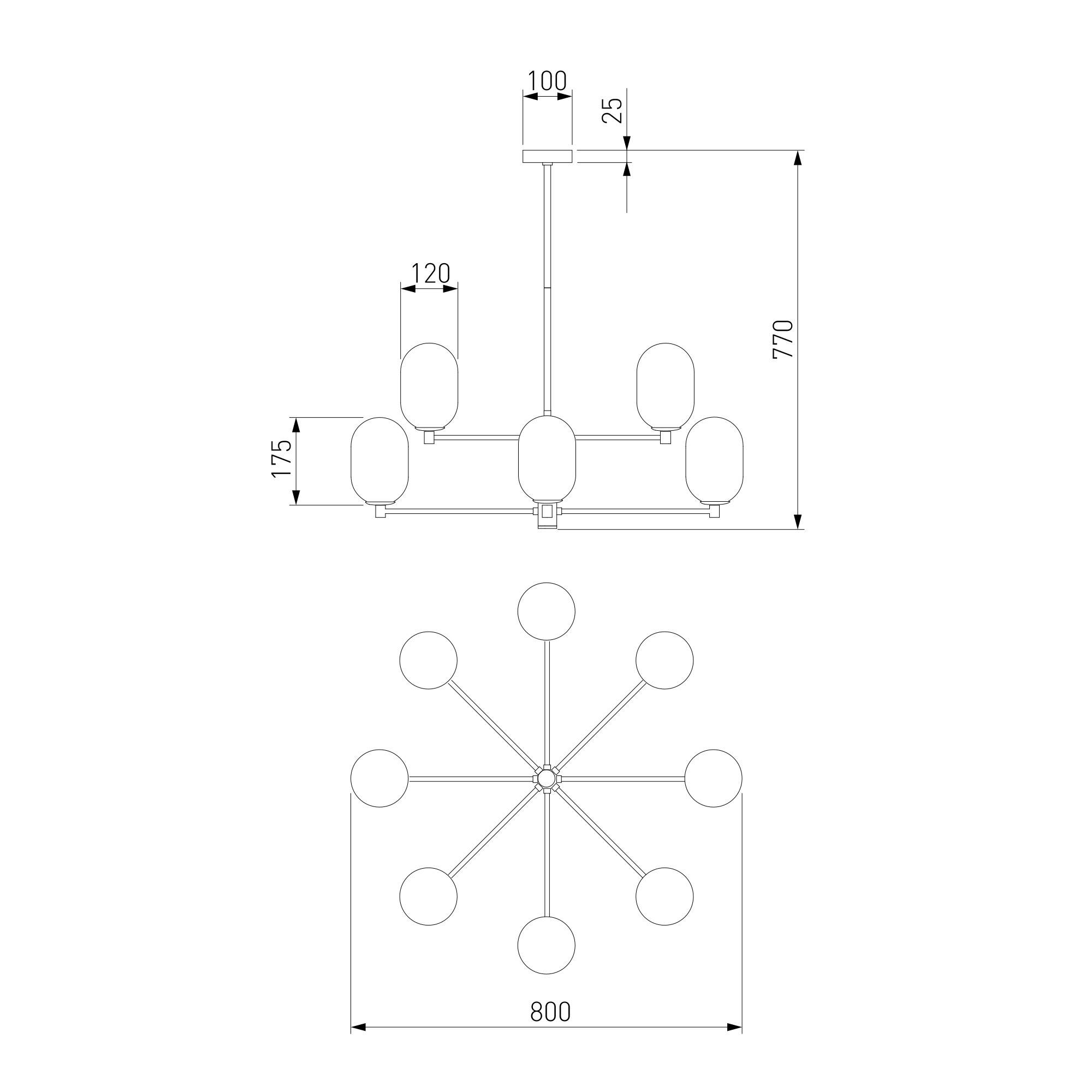 Потолочный светильник Eurosvet Loona 60161/8 латунь фото 3
