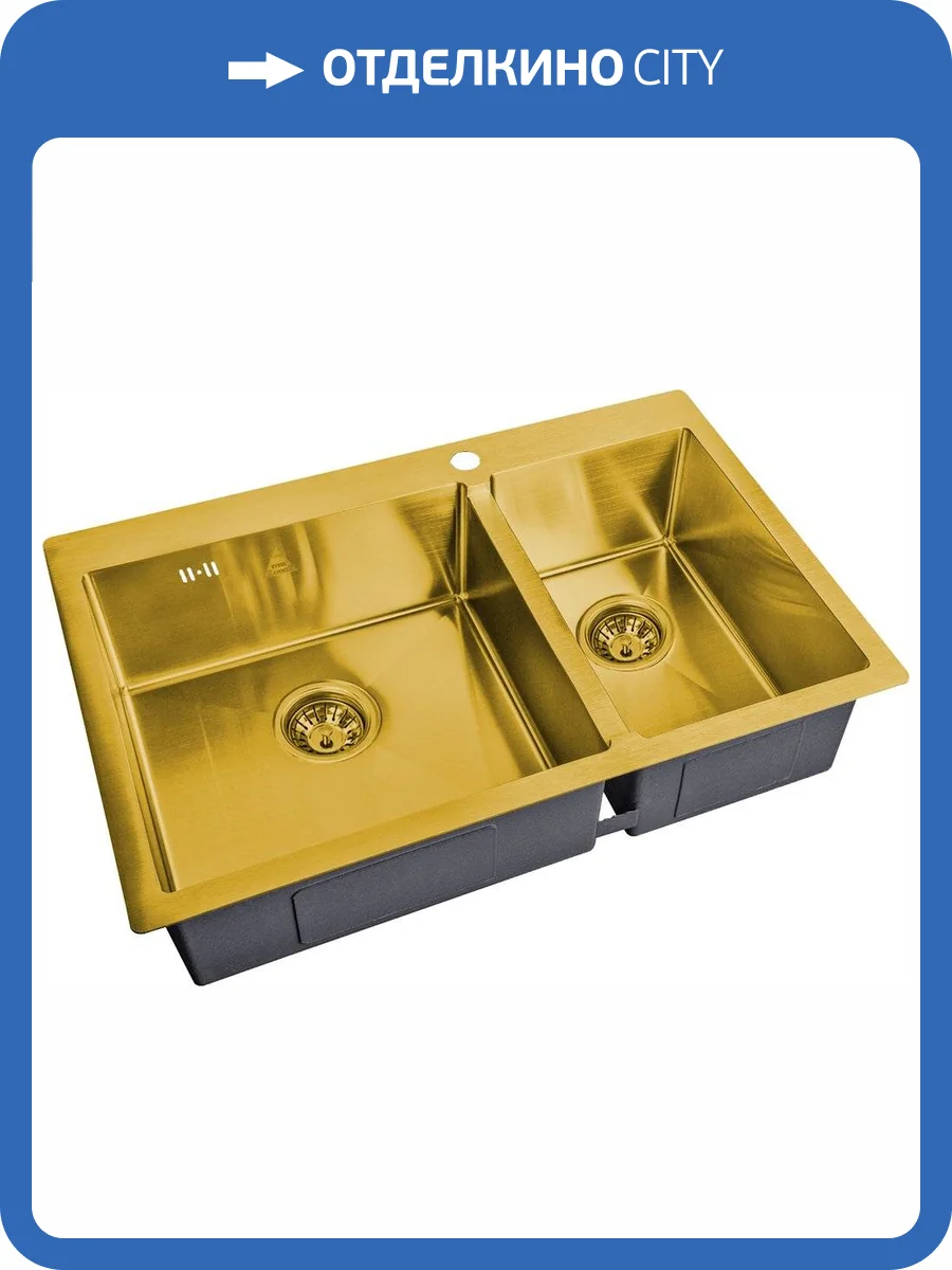 Мойка кухонная ZorG Steel Hammer SH 78-2-51-L BRONZE бронза фото 3