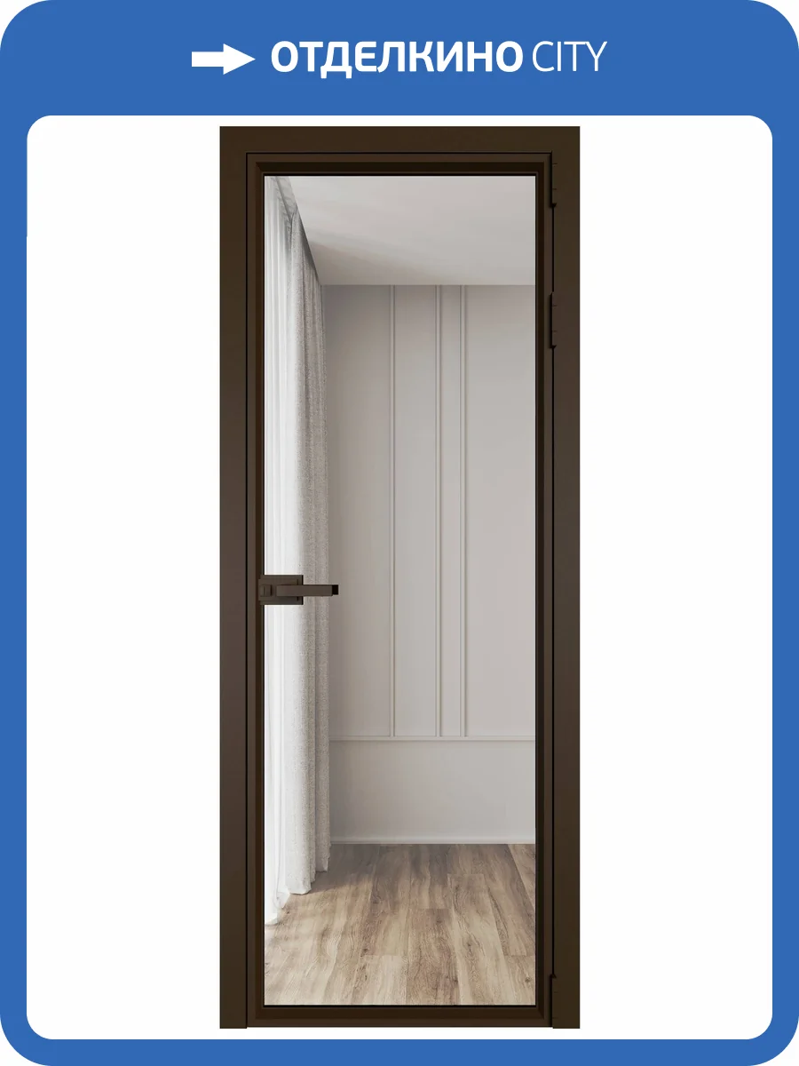 Межкомнатная дверь Profil Doors 1 AV цвет профиля Деорэ, стекло безопасное 6 мм прозрачное 700x2000 фото 2