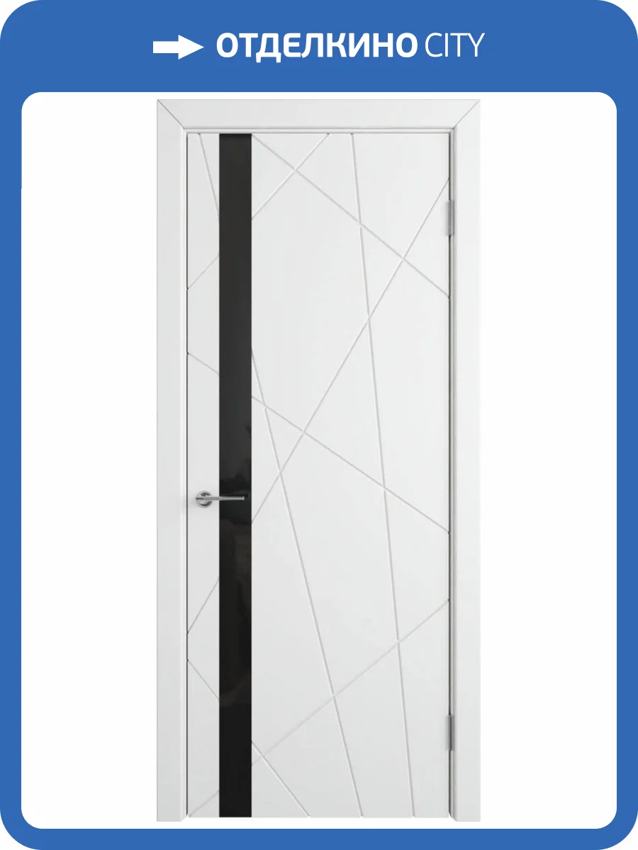 Межкомнатная дверь Владимирская Фабрика Дверей Flitta Polar стекло Black Gloss 700x2000 фото 2