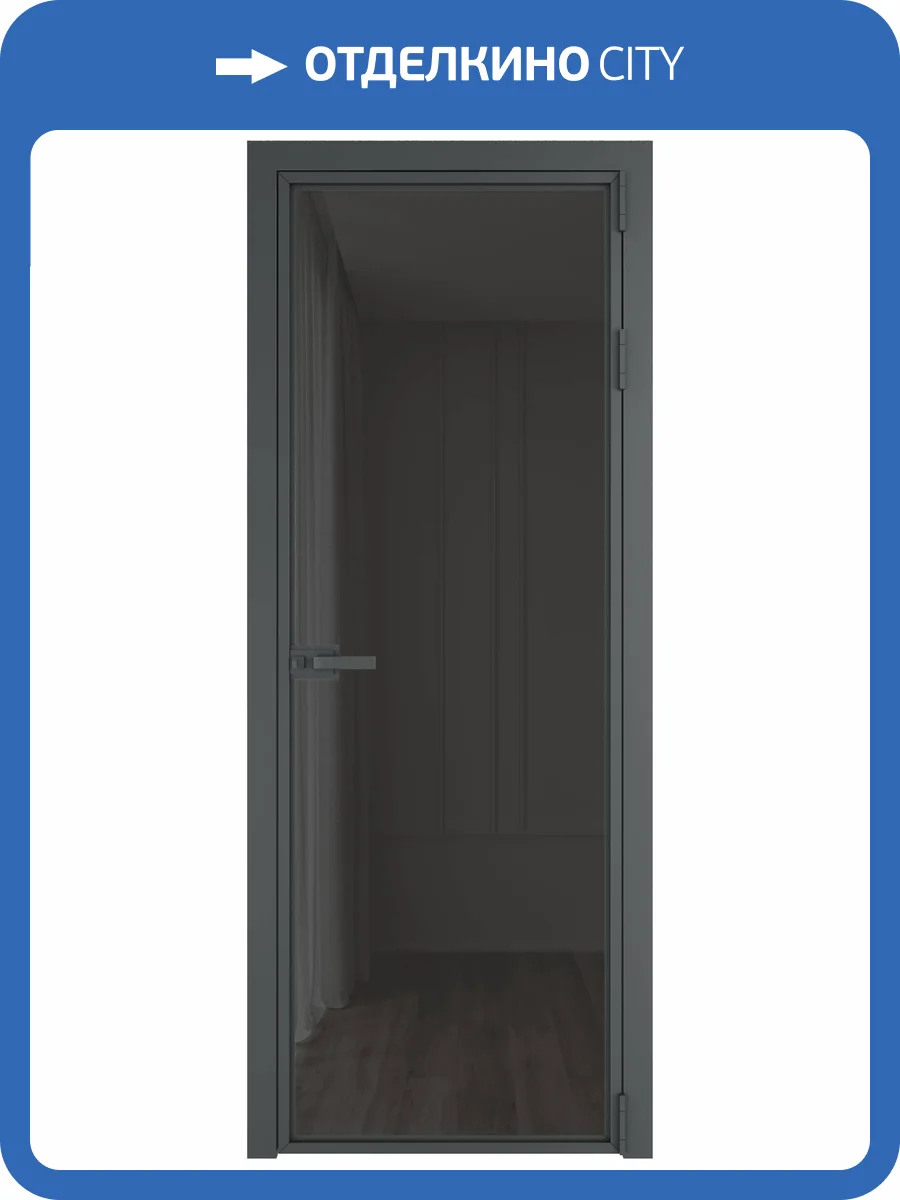 Межкомнатная дверь Profil Doors 1 AX цвет профиля Серая ночь, стекло безопасное 6 мм тонированное 700x2000 фото 2