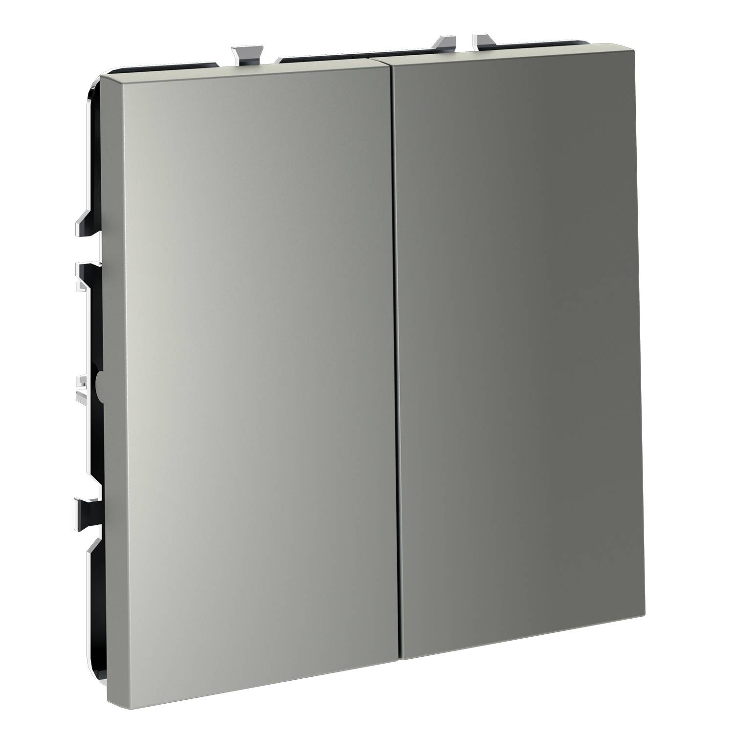 Выключатель 2-клавишный перекрестный Voltum S70 VLS020505 сталь