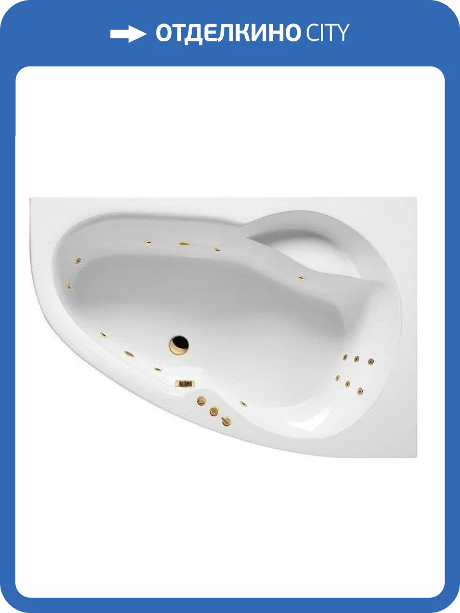 Акриловая ванна Excellent Newa SMART WAEX.NEP16.SMART.GL 160x95 правая, золото фото 4