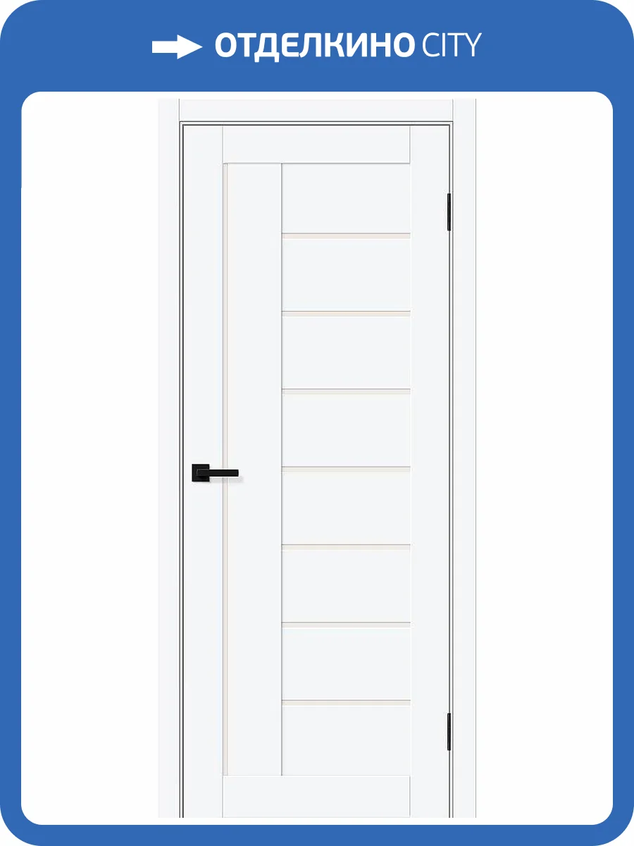 Межкомнатная дверь Bravo Браво-29 полотно White Silk, стекло Magic Fog 600x1900 фото 2