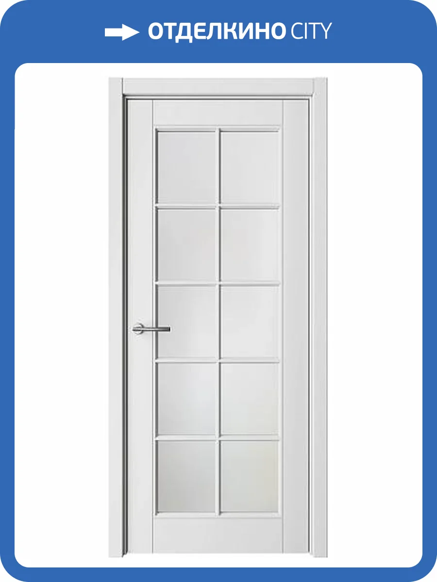 Межкомнатная дверь Albero Эмаль Классика 5 полотно белое, стекло мателюкс 800x2000 фото 2