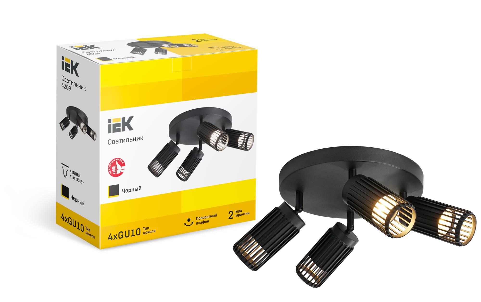 Потолочный светильник IEK 4209 LT-UPB0-4209-GU10-4-K02 фото 2