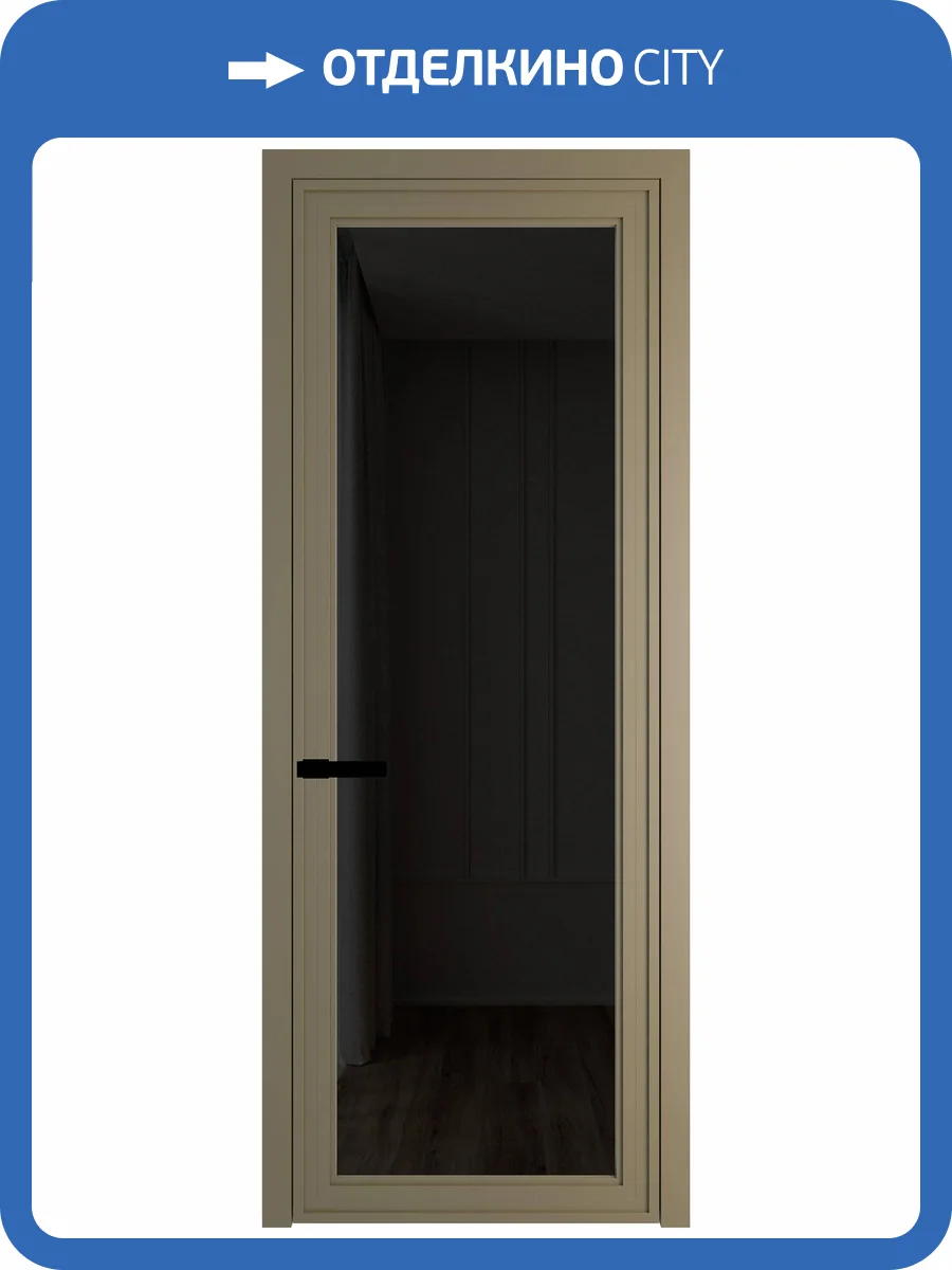 Межкомнатная дверь Profil Doors 1 AGP цвет профиля Шампань, стекло безопасное 6 мм черное тонированное 700x2000 фото 2