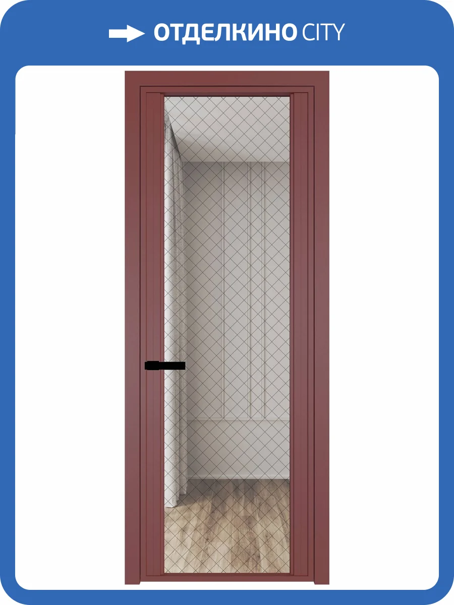 Межкомнатная дверь Profil Doors 2 AGP цвет профиля Красный антрацит, стекло безопасное 6 мм ромб черный 800x2000 фото 2