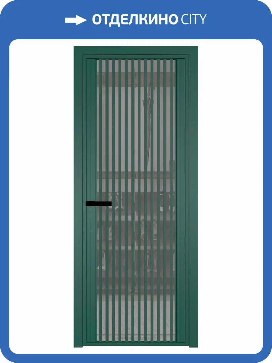 Межкомнатная дверь Profil Doors 3 AGP цвет профиля Зеленый воск, стекло безопасное 6 мм комфорт серый 700x2000 фото 2